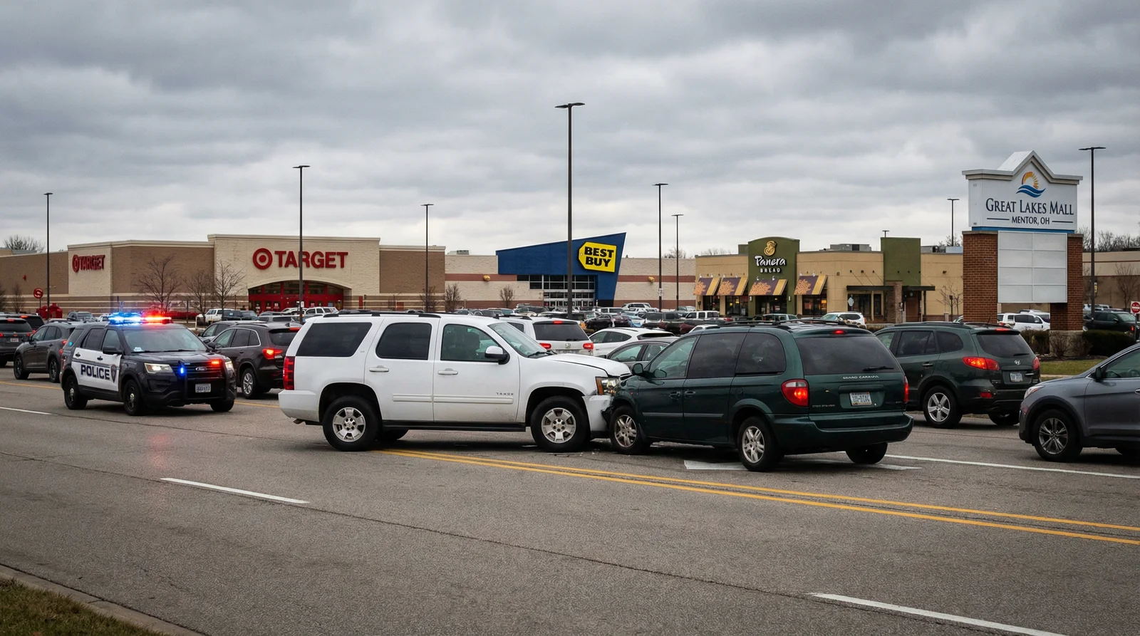 Great Lakes Mall and the SR-2 and I-90 corridor in Mentor, Ohio