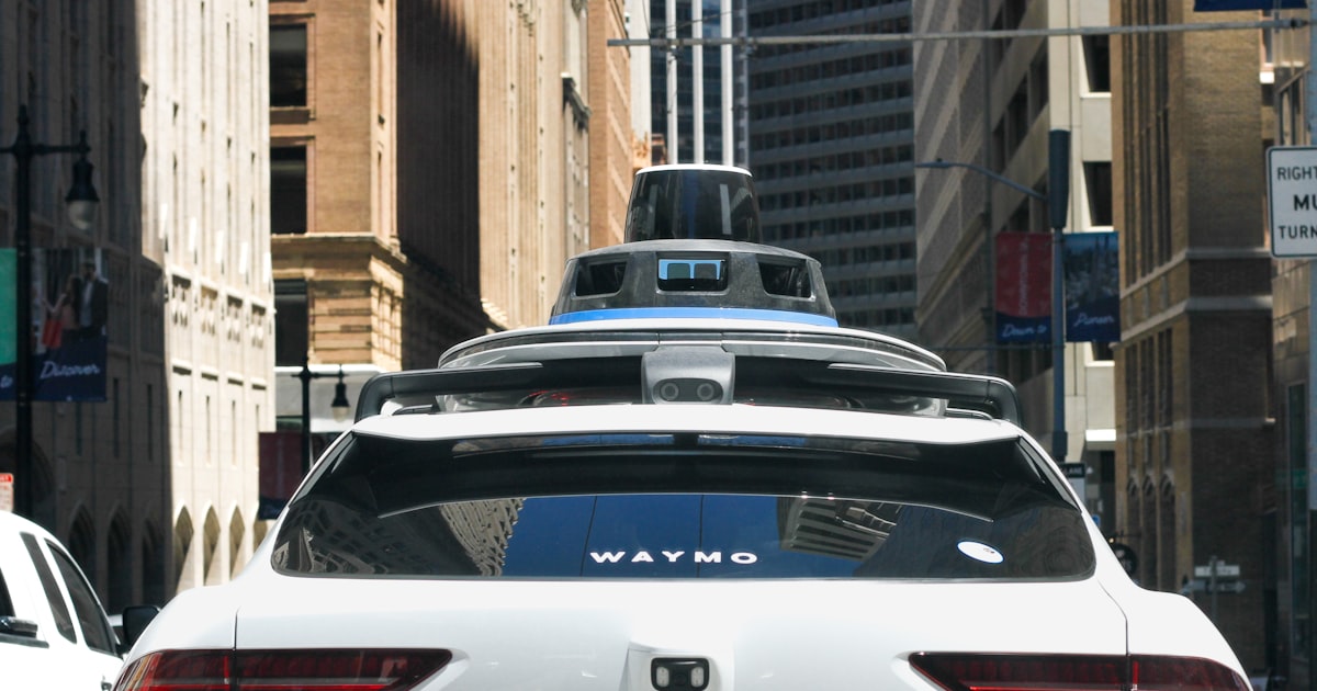 Close view of the camera and lidar sensors mounted on an autonomous vehicle