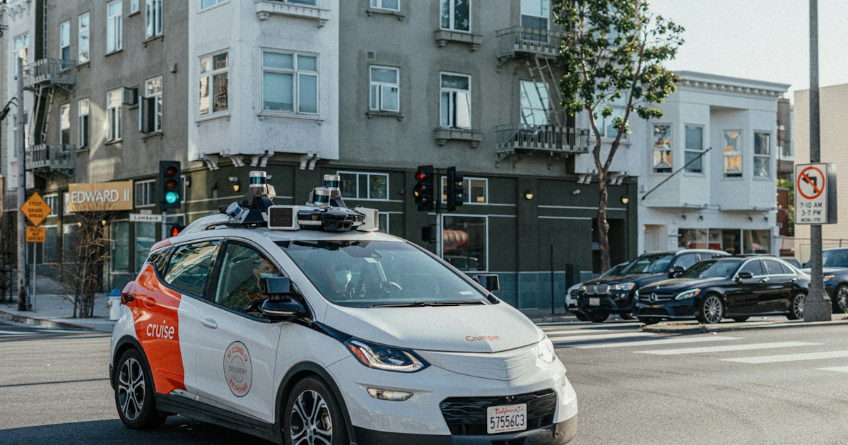 Car headlights in heavy fog, the reduced-visibility conditions at the center of the federal self-driving investigation